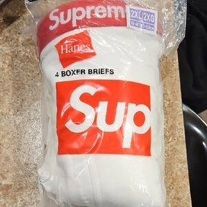 4 Pack Of Supreme Red and White Boxer Briefs